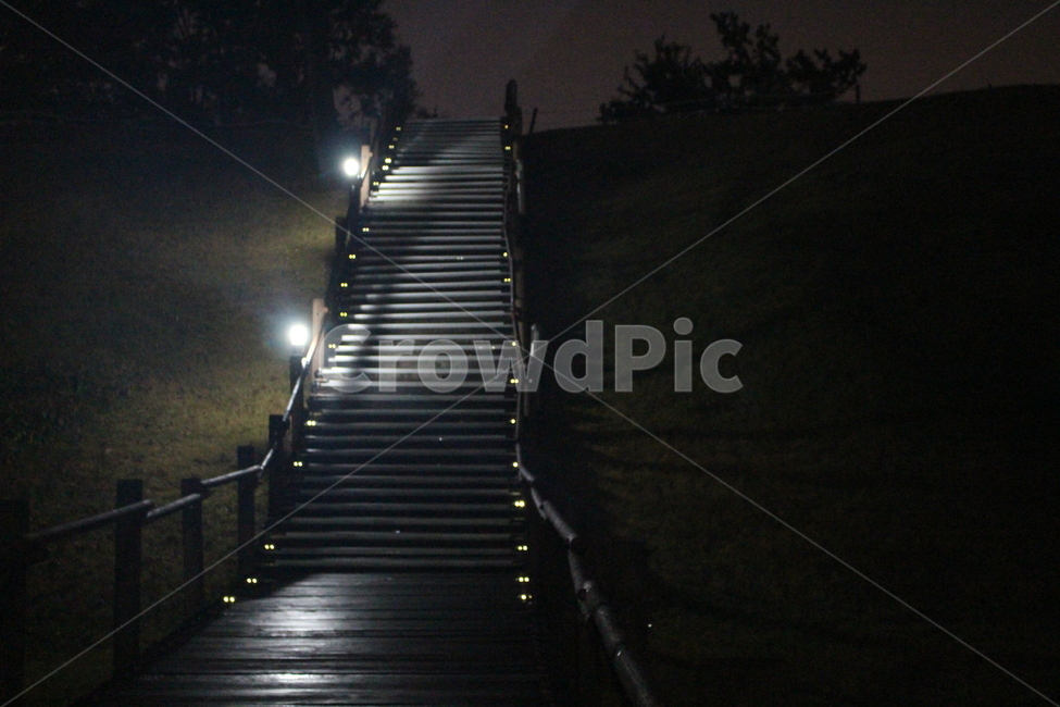 새벽,계단,올림픽공원,산책로,밤,야경,밤,풍경,nightscape,night,landscape,banister,난간,handrail