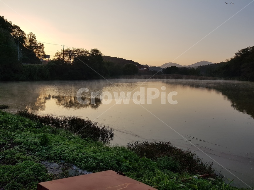 nature,자연,water,물,outdoors,옥외,저수지,새벽,dawn