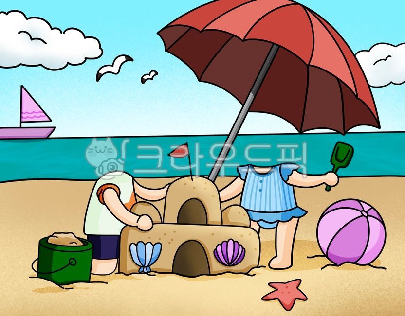 Beach environment composition design,swimsuit design,face composition,Swimming composite data,children,sandy beach,swimsuit,Sand beach environment composition,Tube synthesis,Tube face synthesis,hand drawing,sand castle,Water play composite design,Beach fa