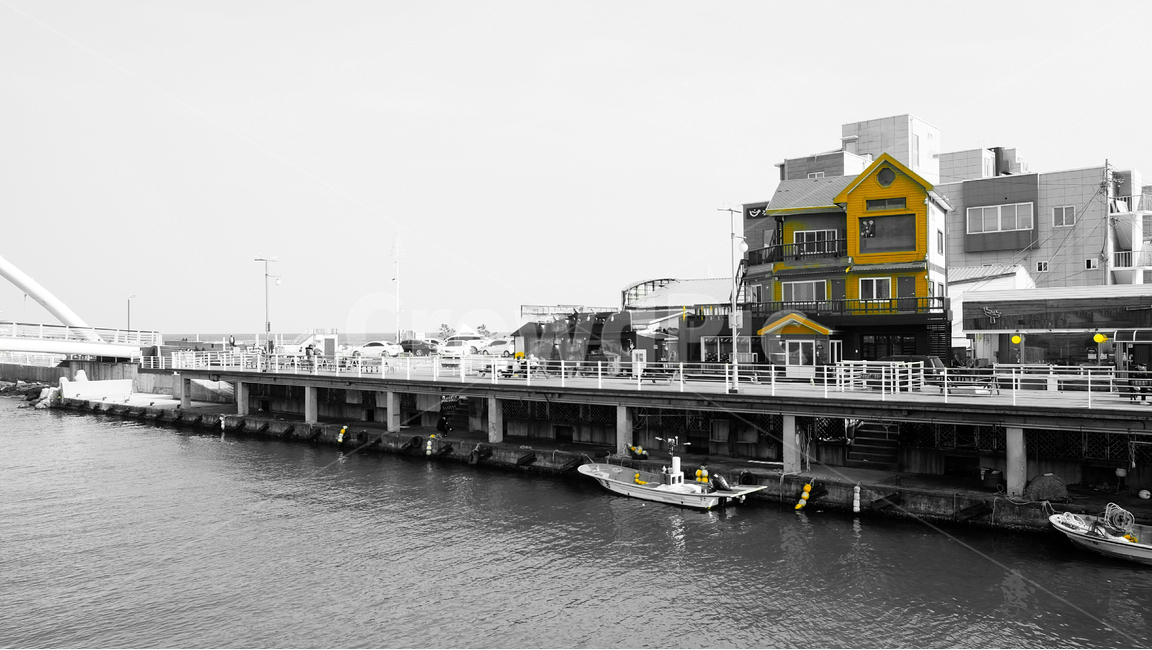 교각,바다,흑백,워터프론트,waterfront,어선,흑백,모노톤,monochrome,black and white