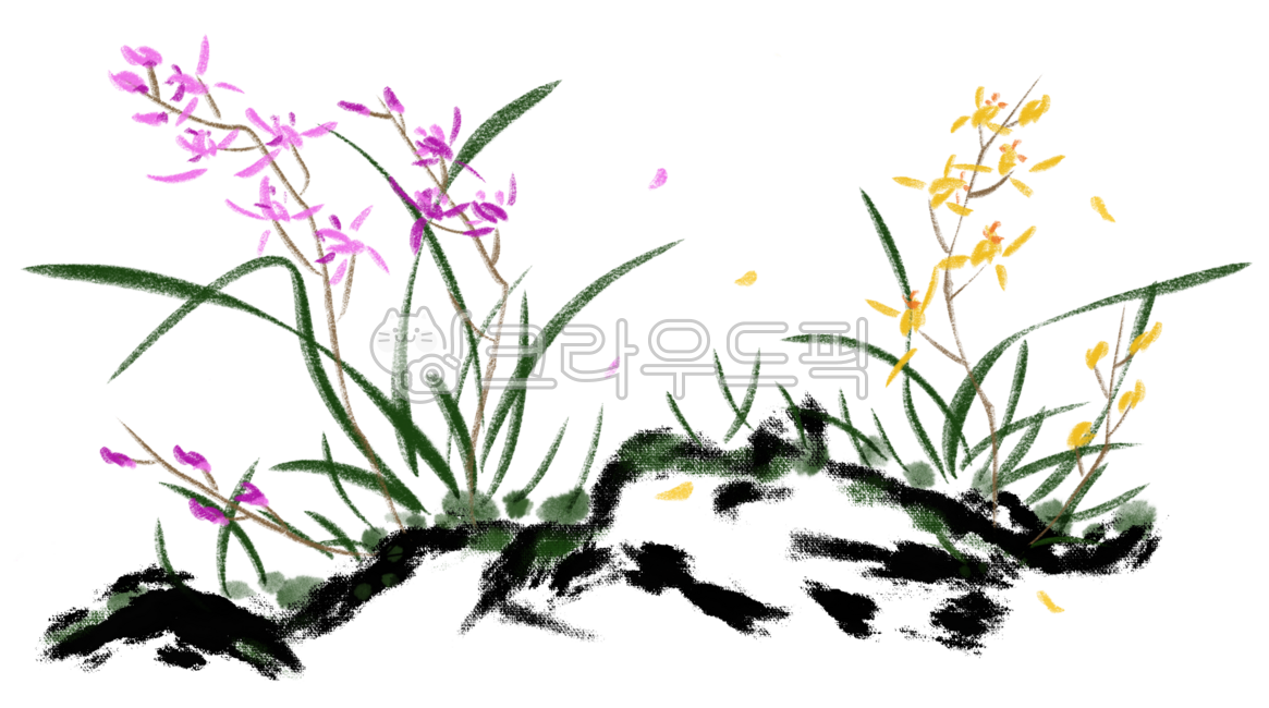난, 난초, 동양화, 수묵화, 사군자, 사진,이미지,일러스트,캘리그라피 - dinya작가