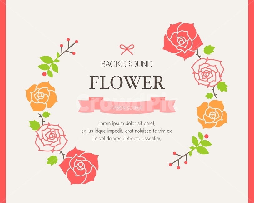 꽃,잎,열매,줄기,리본,봄,템플릿,배경,백그라운드,꽃,flower,그래픽,일러스트레이션,graphic,illustration