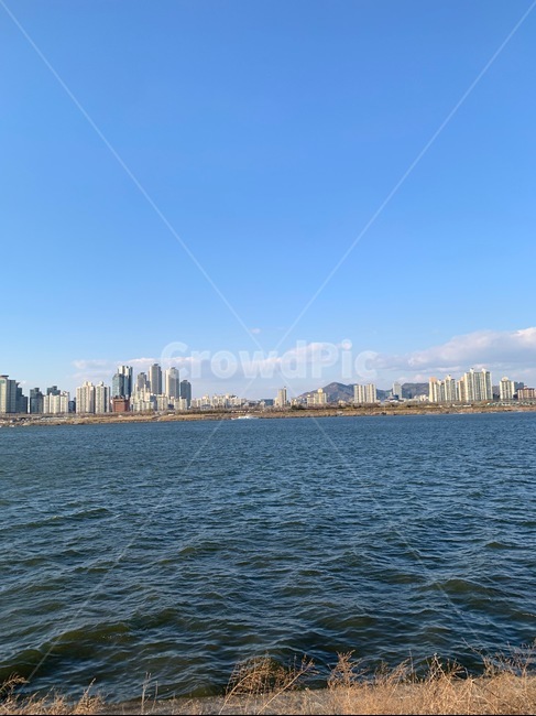 한강,구름,물,하늘,건물,풍경,자연,도시,화창