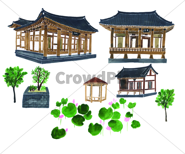 한옥,가옥,한국,손그림,물감그림,korea,watercolor,handdrawing,koreanstylehouse,house