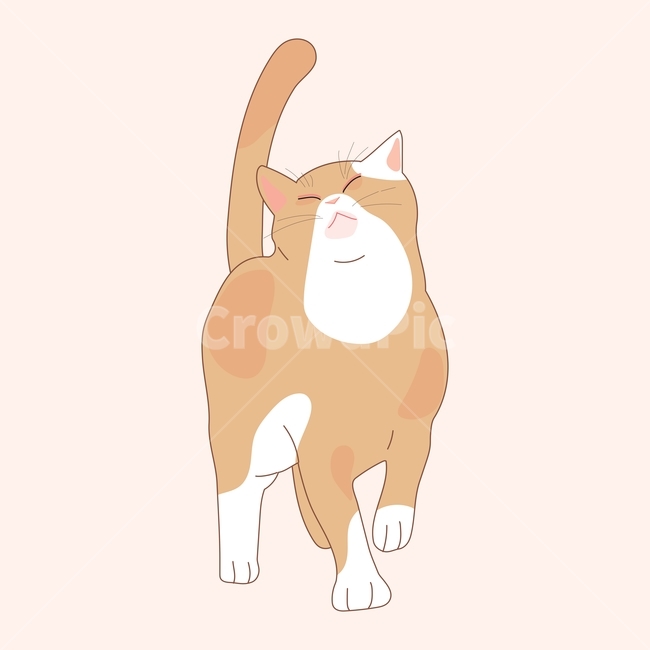 고양이,동물,일러스트,귀여운,손그림,라인,일러스트레이션,벡터,얼룩무늬,갈색,애교,산책,걷는,그래픽,일러스트레이션,graphic,illustration