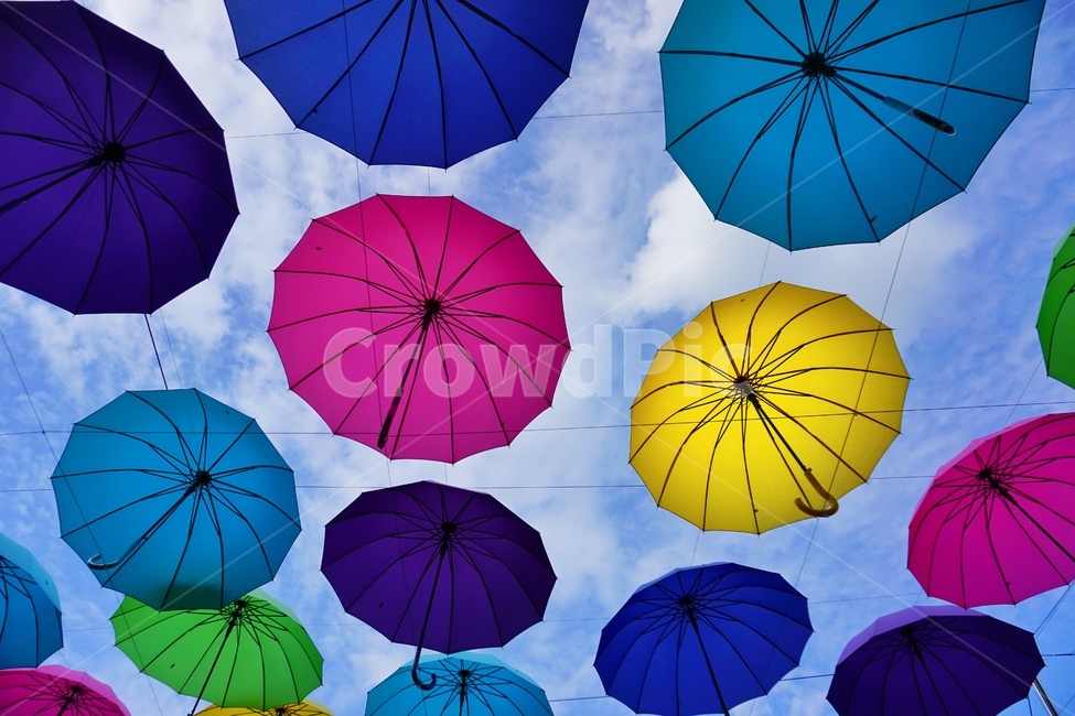 umbrella,우산,하늘,sky,colorfull,컬러풀,알록달록