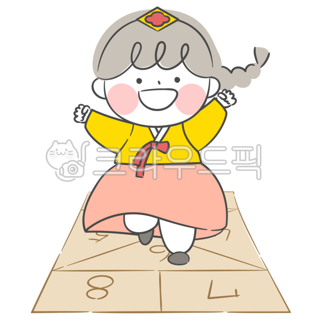 New Year's illustration,Hanbok illustration,Hanbok,holiday,Seollal,Chuseok,Hangawi,four-way kicking,land grabbing,traditional games,folk games,traditional costumes,Korea,children,characters,cartoons,illustrations,kindergarten,childre