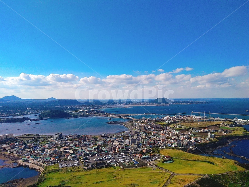 제주도,봄,성산일출봉,바다,여름,제주도,jeju,jeju island,landscape,경치,outdoors,옥외,nature,자연,scenery,풍경,aerial view,조감도