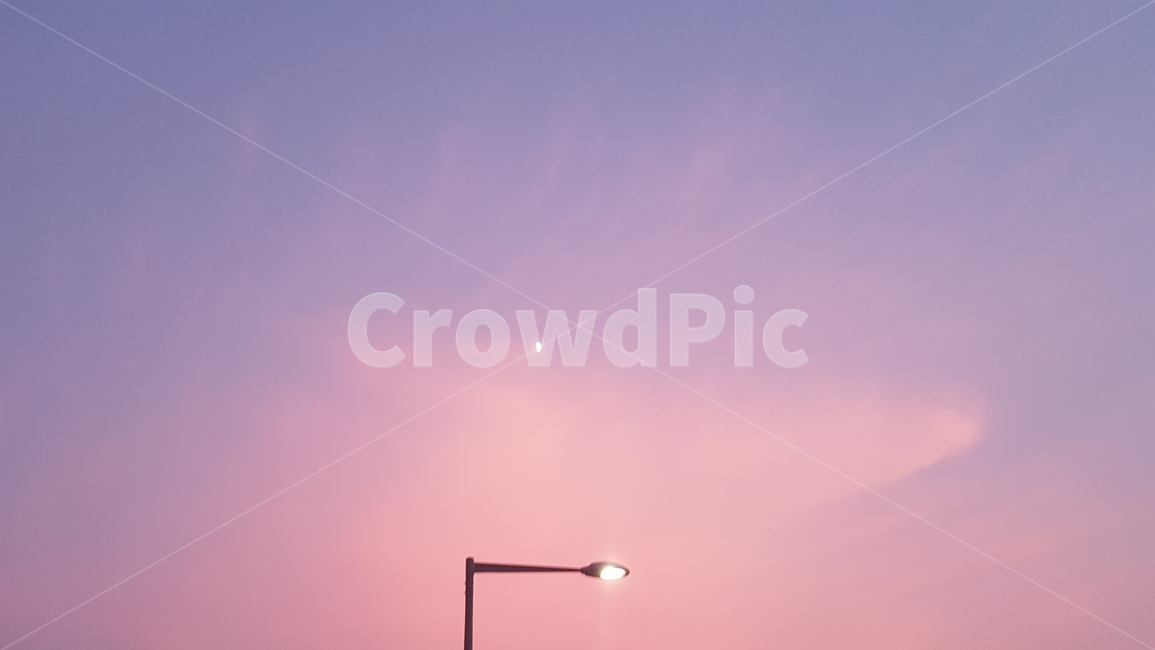 가로등,하늘,노을,달,자연,야경,밤,풍경,nightscape,night,landscape