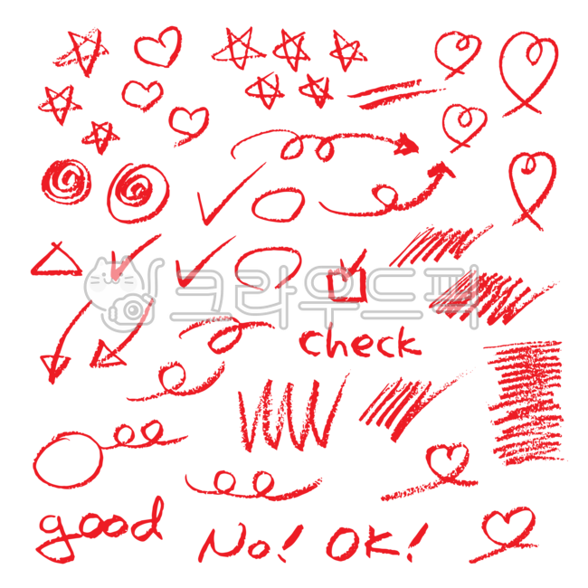 빨간색연필,빨간펜,빨강,색연필,학교,회사,공부,필기,비즈니스,강의,교육,발표,ppt,파워포인트,낙서,일러스트,손글씨,강조,문제,캘리그래피,인포그래픽,소스,편집소스,그래픽,일러스트레이션,채점,맞음,틀림,별표,별,하트,오답,엑스,가위표,동그라미,세모,나선,굿,노,오케이,느낌표,줄,라인,밑줄,체크,돼지꼬리,지그재그,red,color,pencil,handdrawing,graphic,illusration,icon,education,learning,study,school,business,누끼,png,누끼,remove background