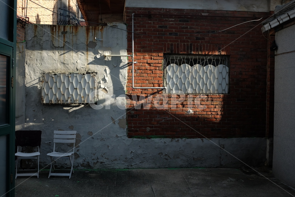 골목,감성,빛,벽돌,brick,의자,wall,벽