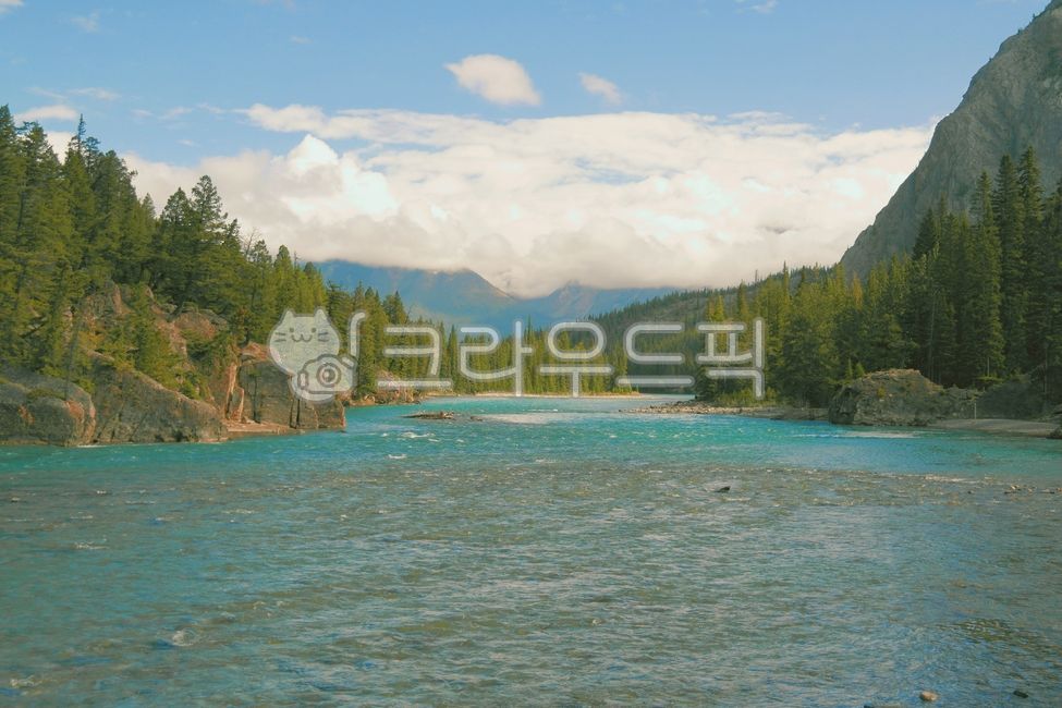 sky, 하늘, river, 강, tree, 사진,이미지,일러스트,캘리그라피 - Zany작가
