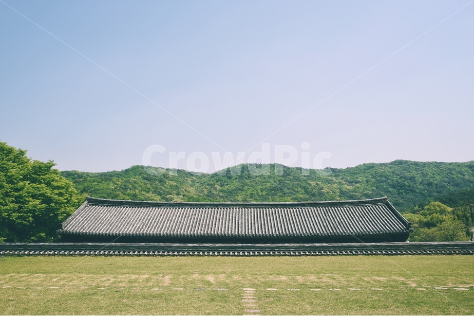 기와,절,잔디,풍경,하늘,산,한국전통,한국문화,korean traditional,korean culture,건축물,건물외관,exterior,building,structure,architecture,construction