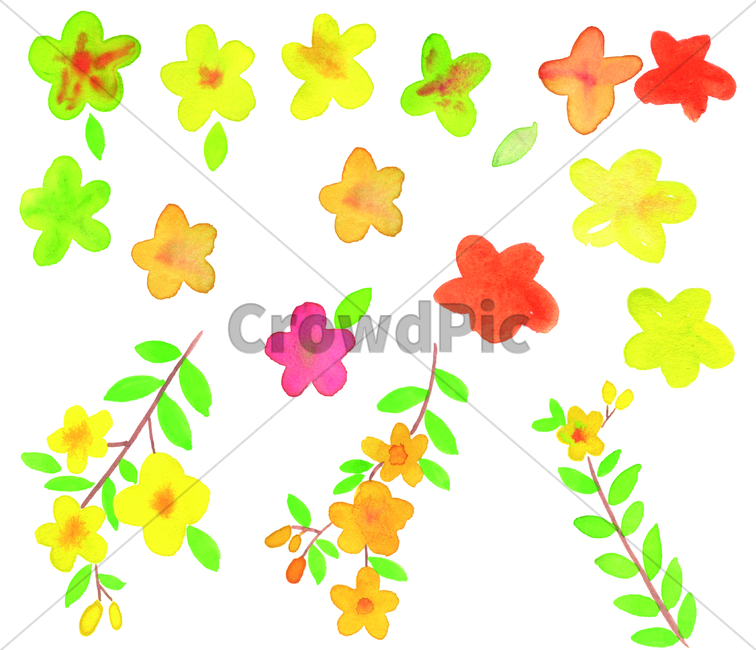 손그림,물감그림,봄,spring,springtime,handdrawing,watercolor,꽃,flower,bloom,blossom,나뭇잎,leaf,foliage,umbrage