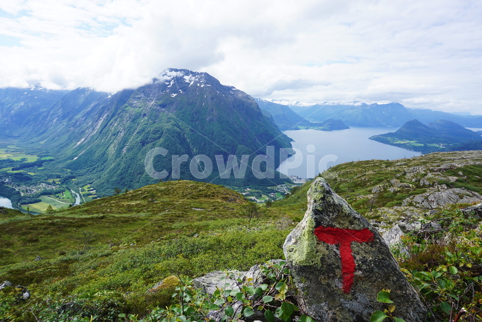 노르웨이,롬스달세겐,등산,산,유럽산,북유럽,정상,꼭대기,풍경,norway,이정표,피요르드