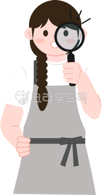 앞치마,여자,긴머리,주부,아르바이트,직업,직원,알바,반팔,근로자