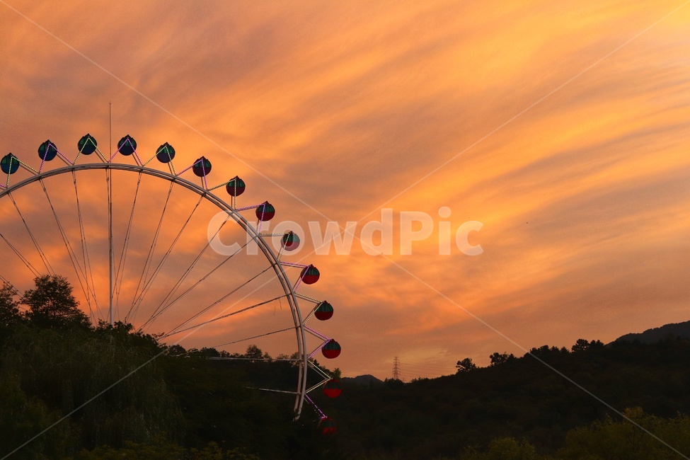 노을,일몰,골든아워,하늘,풍경,놀이공원,놀이동산,놀이터,amusement park,playground