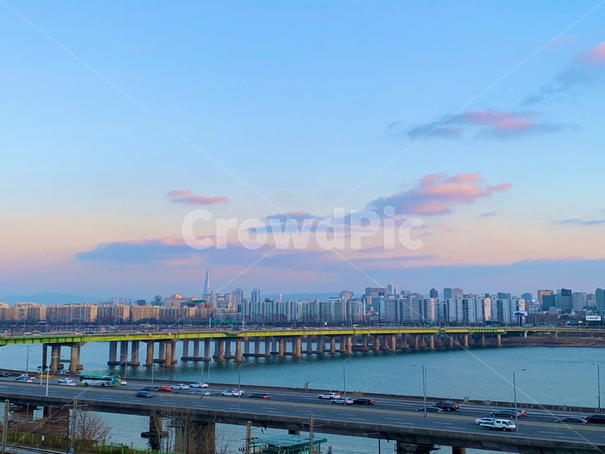 한강,예쁜구름,도시,road,town,건물,clould,한국도시풍경,한국도시경관,korea cityscape