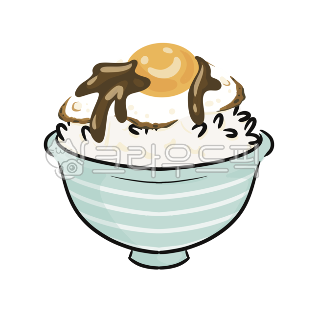 간장계란밥,밥,음식,요리,일러스트,food,한식간장,계란,달걀,노른자,버터,공깃밥,밥그릇,비빔