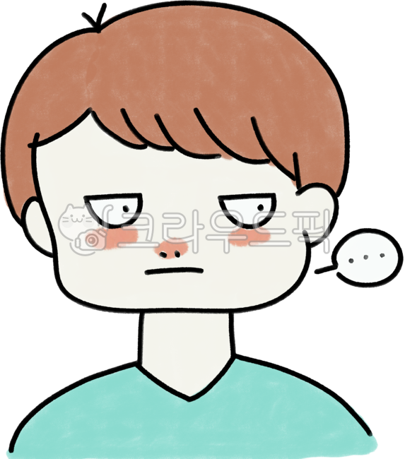 뾰로퉁,뾰루퉁,삐친,무시,응답없음,표정,얼굴,사람,남자,오일파스텔,손그림