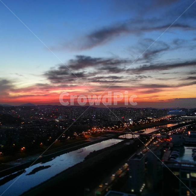 전경,도시,석양,해질녁,노을,저녁,풍경,분위기,landscape,nature,sky,panorama,cloud,evening