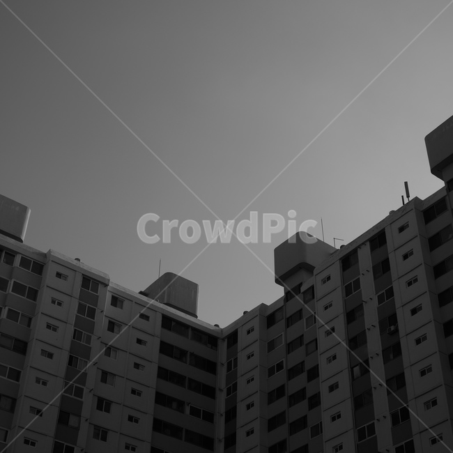 아파트,apartment,건물,흑백사진,building