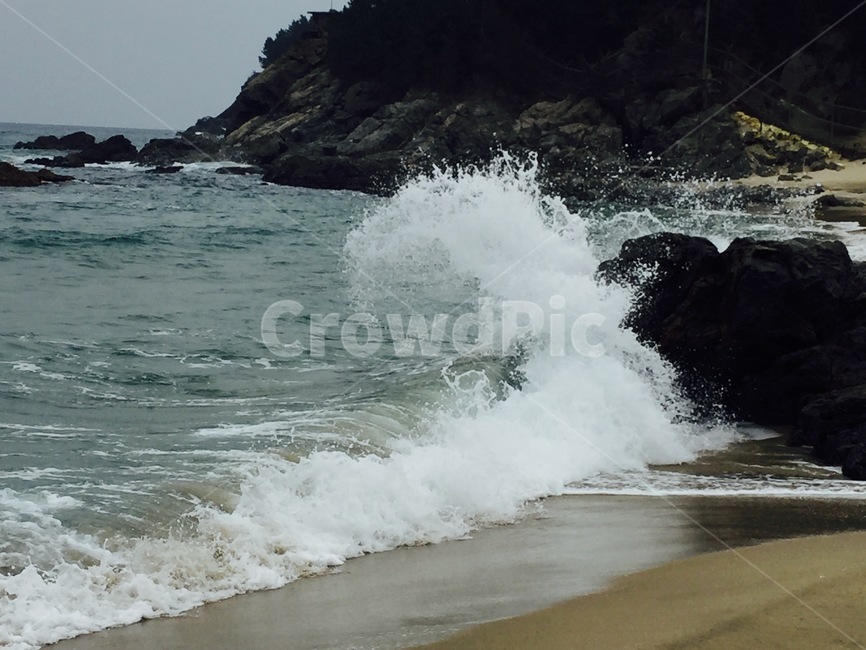 파도,해변,바다,바위,모래사장,풍경,동해바다