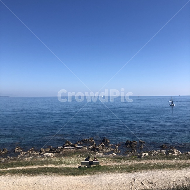 바다,해안가,지중해,물빛,푸른,비취옥,맑은,투명한,수평선,구름,하늘,자연,풍경,nature,landscape,promontory,곶,shoreline,해안선,water,물,outdoors,옥외,ocean,대양,sea