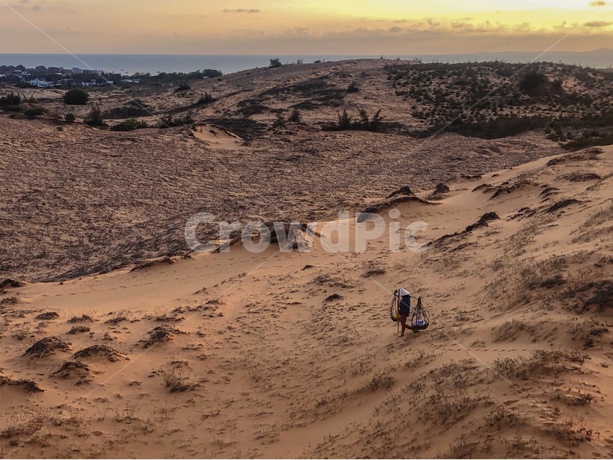 베트남,사막,무이네,desert,vietnam,traditional,person,sunset