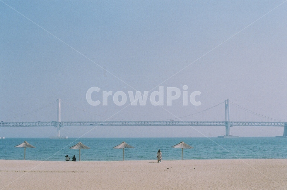광안대교,부산,광안리,바다,모래,모래사장,한국,해변,필름,korea,beach,다리,대교