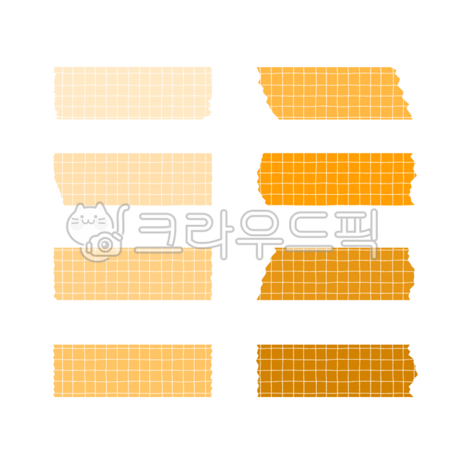 마테,마스킹테이프,테이프,굿노트,다꾸,png,누끼,주황,오렌지,체크