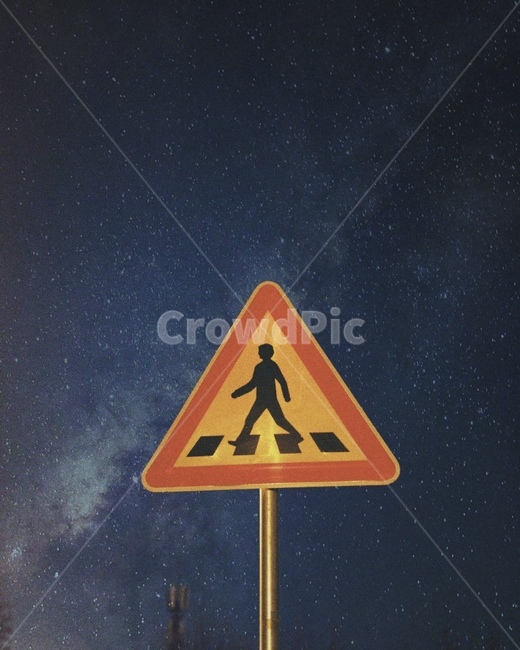 표지판,감성,필름,횡단보도,밤하늘,은하수,별,야경,밤,풍경,nightscape,night,landscape