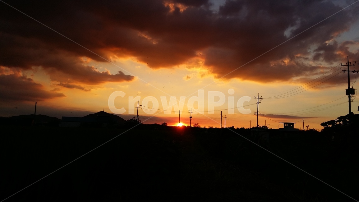 노을,붉은노을,석양,가을들판,저녁노을,자연,풍경,nature,landscape,실루엣,그림자,silhouette,shadow,outdoors,옥외
