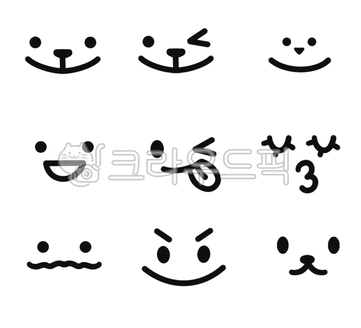 눈코입,얼굴,표정,눈,코,입,캐릭터,라인드로잉,웃는표정,윙크하는표정,자수,자수용,심플,간편한,귀여운,캐릭터얼굴,인형얼굴도안,웃는,미소,simple,손그림,동물얼굴