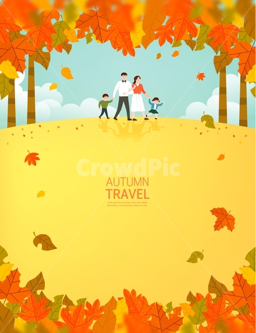 가을,여행,단풍,소풍,나들이,가족,산,낙엽,어린아이,언덕,하늘,구름,가을,계절,fall,autumn,season,가족,패밀리,family,여행,휴가,traveling,vacation,trip,그래픽,일러스트레이션,graphic,illustration,plant,식물,leaf,잎