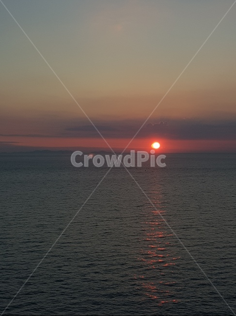 seascape,sunset,Baeksu Coastal Road,nightfall,glory
