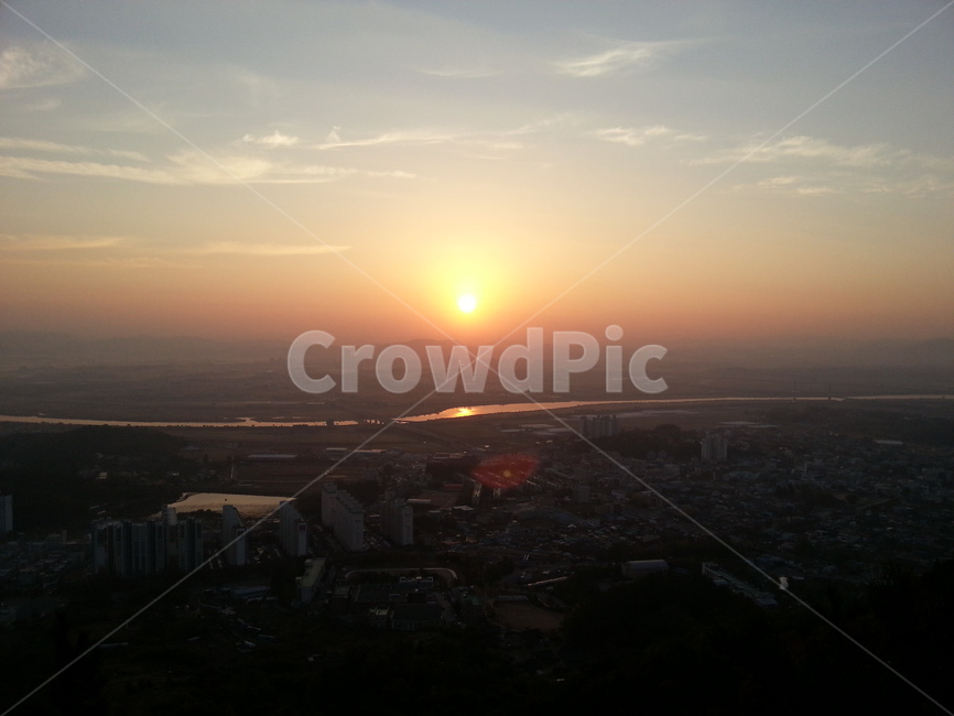 등산,정상,일출,일몰,금성산