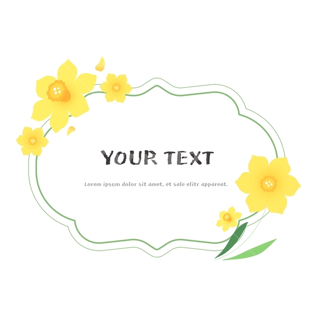 수선화,꽃,봄꽃,봄,프레임,텍스트박스,라벨,탬플릿,템플릿,그래픽,일러스트레이션,graphic,illustration