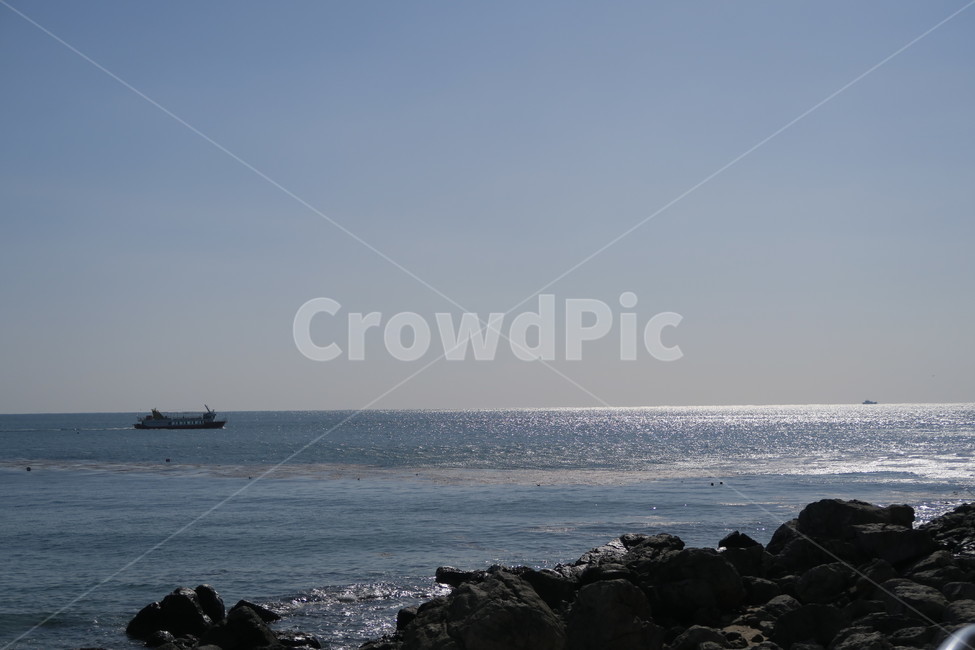 자연,바다,하늘,배,수평선,맑음,햇빛,고요,자연,풍경,nature,landscape,promontory,곶,vehicle,차량,transportation,교통,boat,보트