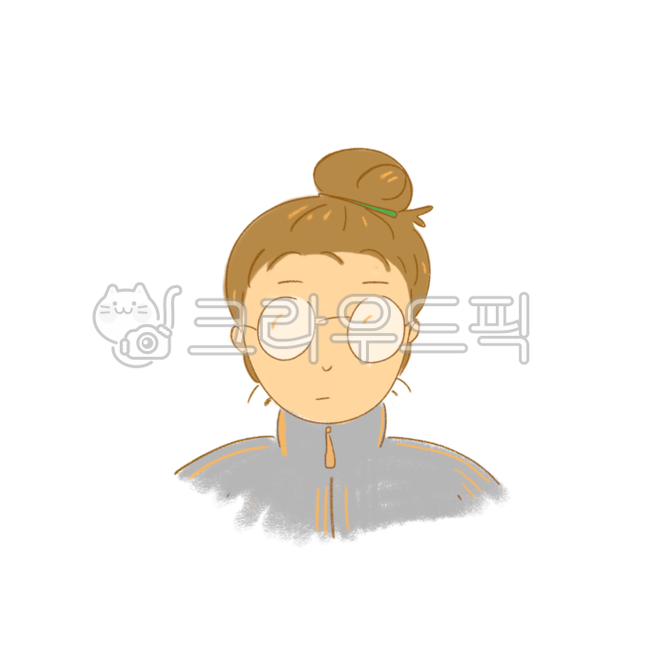 취준생,백수,수험생,공부,집순이,안경낀여자,똥머리,디지털드로잉,그림,png,여자캐릭터,일러스트,여자,아이콘