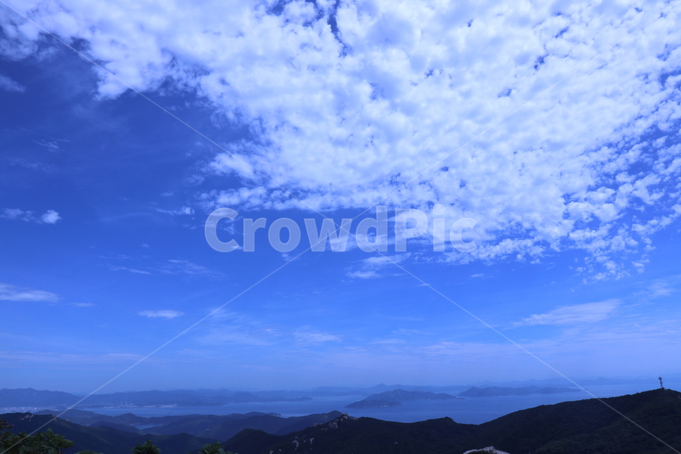 정상,푸른,하늘,봉우리,구름,바다,bluesky