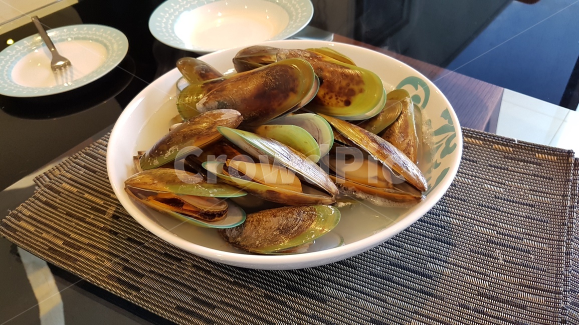 홍합,초록입홍합,홍합찜,음식,요리,접시,식사