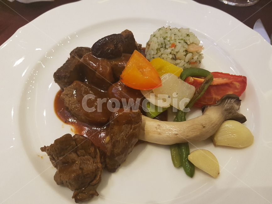 스테이크,맛있는,고기,버섯,식사