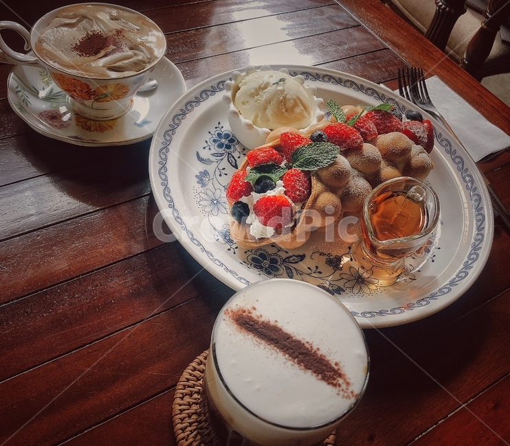 디저트,홍콩와플,커피,카페,dish