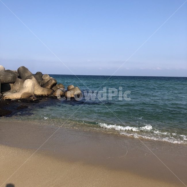 바다,사천해변,강원도,파도,하늘,자연