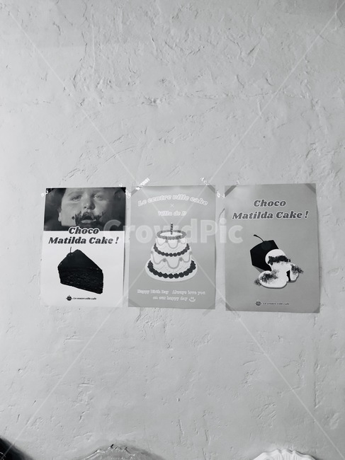 케이크그림,카페,포스터,흑백사진,손그림사진
