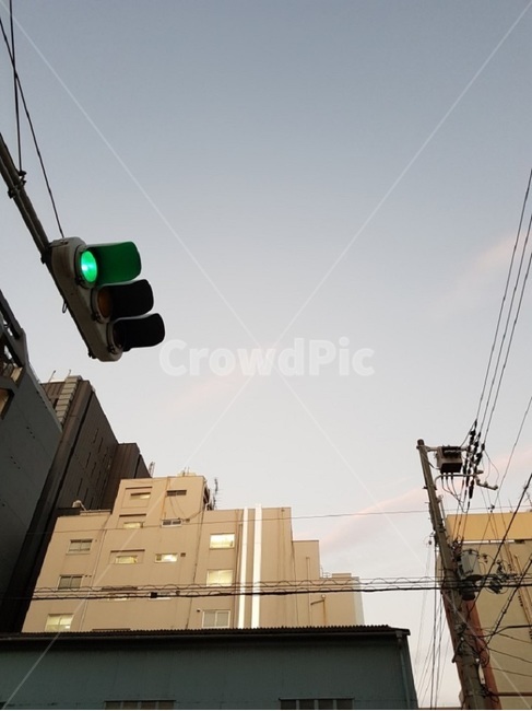 신호등,감성,하늘,일본,오사카,교통,교통수단,traffic,transportation