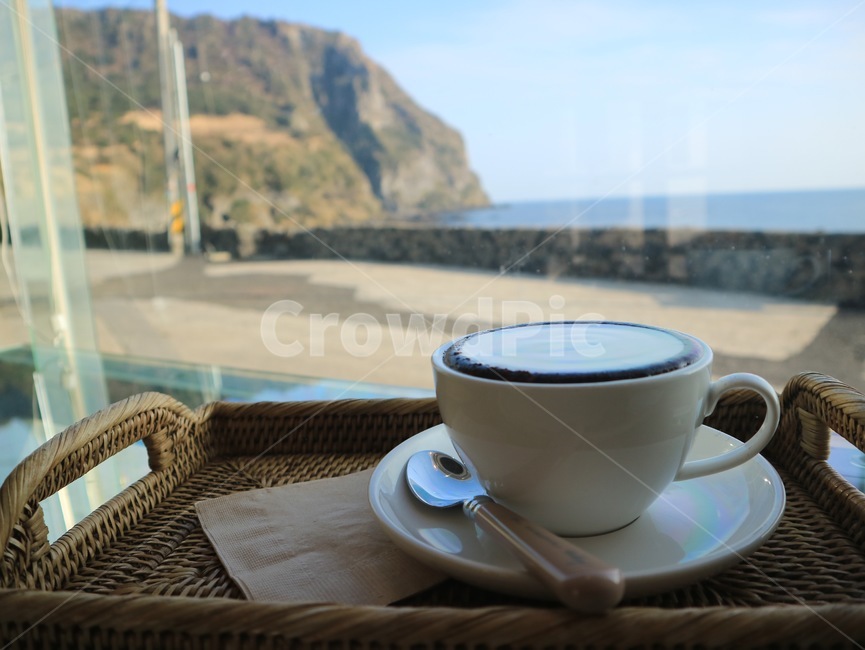 커피,성산일출봉,바다,제주,성산,coffee