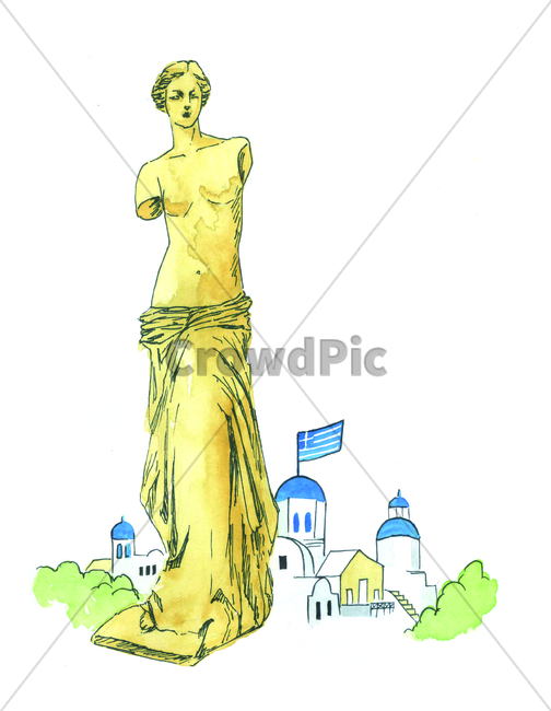 손그림,물감그림,handdrawing,watercolor,그리스,greece,비너스,venus