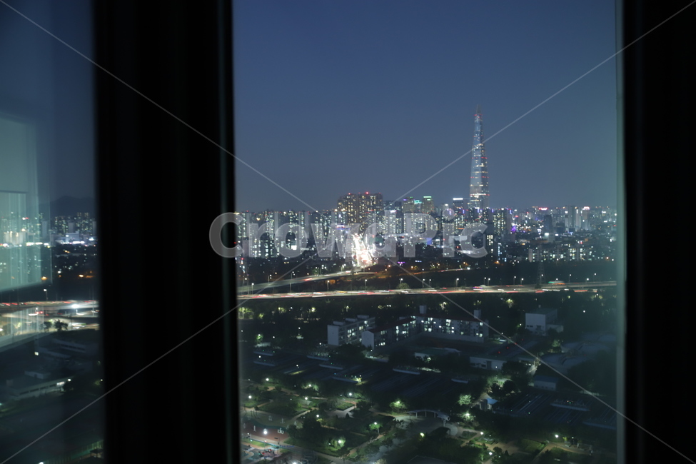 landscape,outdoors,옥외,풍경,scenery,야경,잠실,건물,타워,tower,architecter